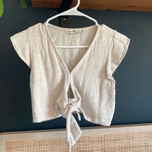 Abercrombie & Fitch shirt sleeve linen tie top. XXS